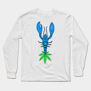 Rare Blue Lobster Third Eye Heart Chakra 420 Leaf Tail Long Sleeve T-Shirt